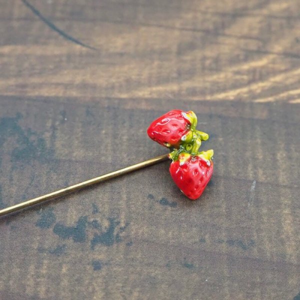 画像2: ストロベリー ハットピン  (2)
