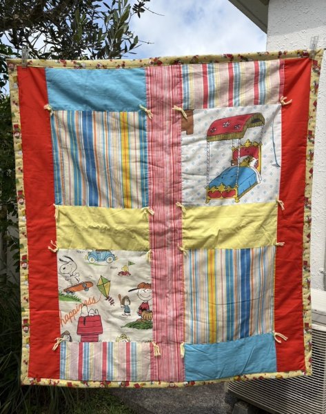 画像1: ヴィンテージ ピーナッツ キルト (1)